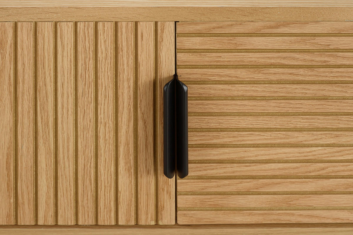 LOWBOARD  in 160/50/40 cm  - Eichefarben/Schwarz, Design, Holz/Holzwerkstoff (160/50/40cm) - Livetastic