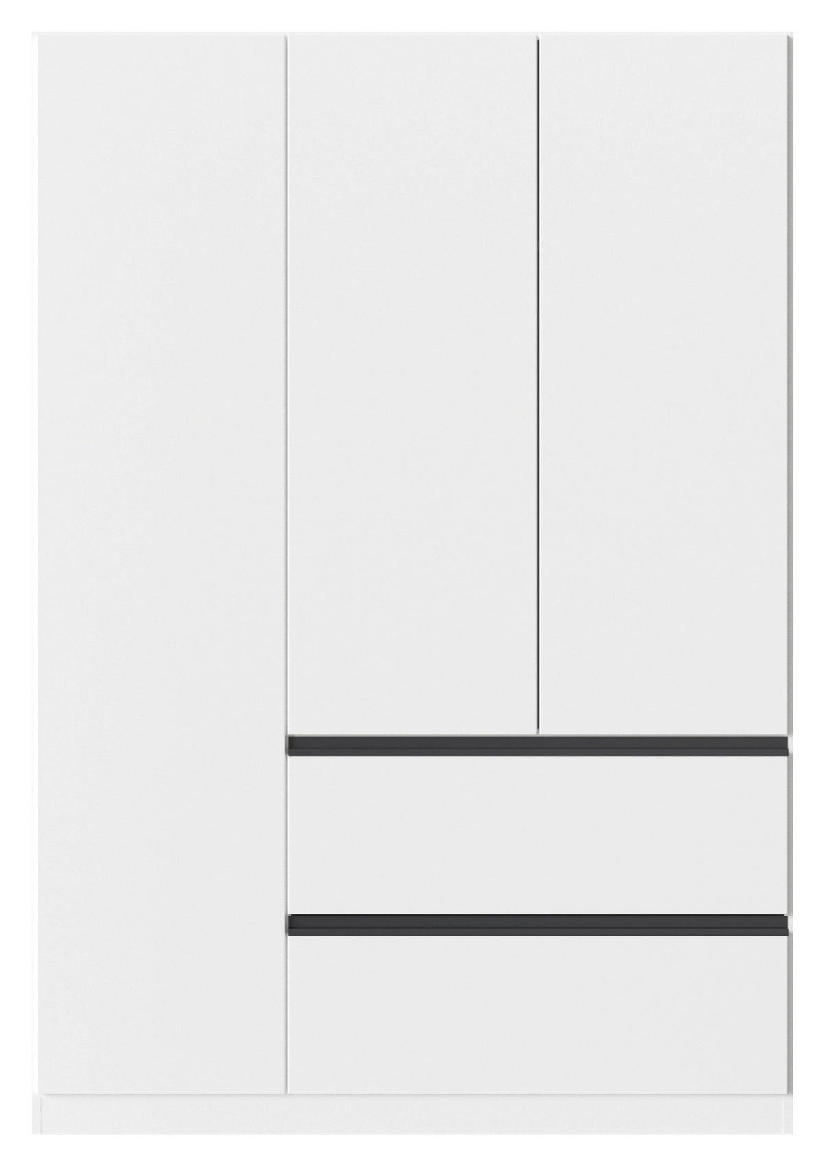 DREHTÜRENSCHRANK in Weiss  - Weiss/Grau, Modern, Holzwerkstoff (136/197/54cm) - Rauch Möbel