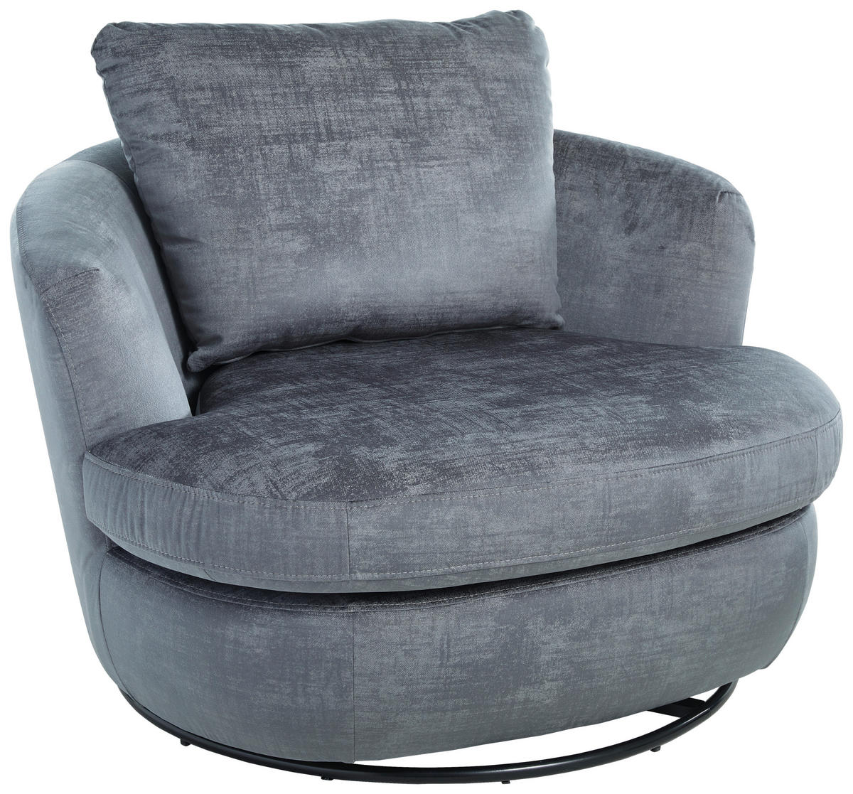 DESIGNSESSEL Flachgewebe Grau  - Edelstahlfarben/Grau, Trend, Textil/Metall (110/85/99cm) - Livetastic