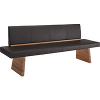 SITZBANK 230/88/58,7 cm Echtleder Eichefarben, Dunkelbraun Wildeiche massiv Holz  - Eichefarben/Dunkelbraun, KONVENTIONELL, Leder/Holz (230/88/58,7cm) - Voglauer