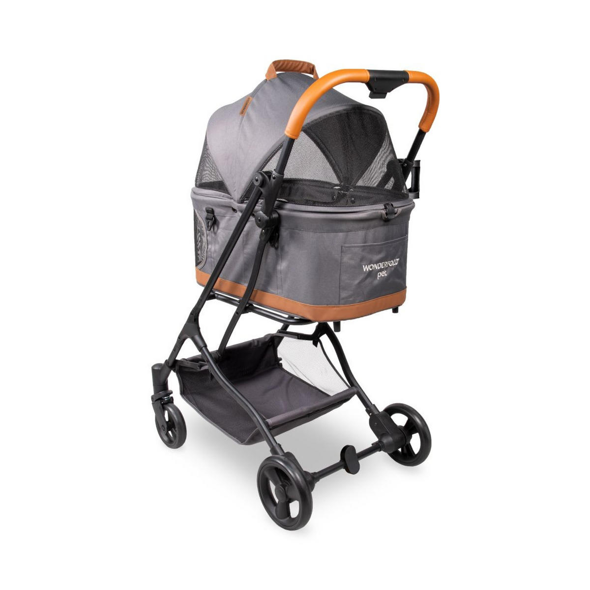 HUNDEBUGGY P2 Pet Stroller  - Schwarz/Grau, Basics, Textil/Metall (68/44/100cm) - WONDERFOLD