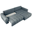 ECKSOFA  in Velours Blau  - Blau/Schwarz, KONVENTIONELL, Kunststoff/Textil (298/168cm) - Carryhome