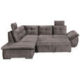 ECKSOFA in Mikrovelours Graubraun  - Graubraun/Schwarz, KONVENTIONELL, Kunststoff/Textil (217/265cm) - Carryhome