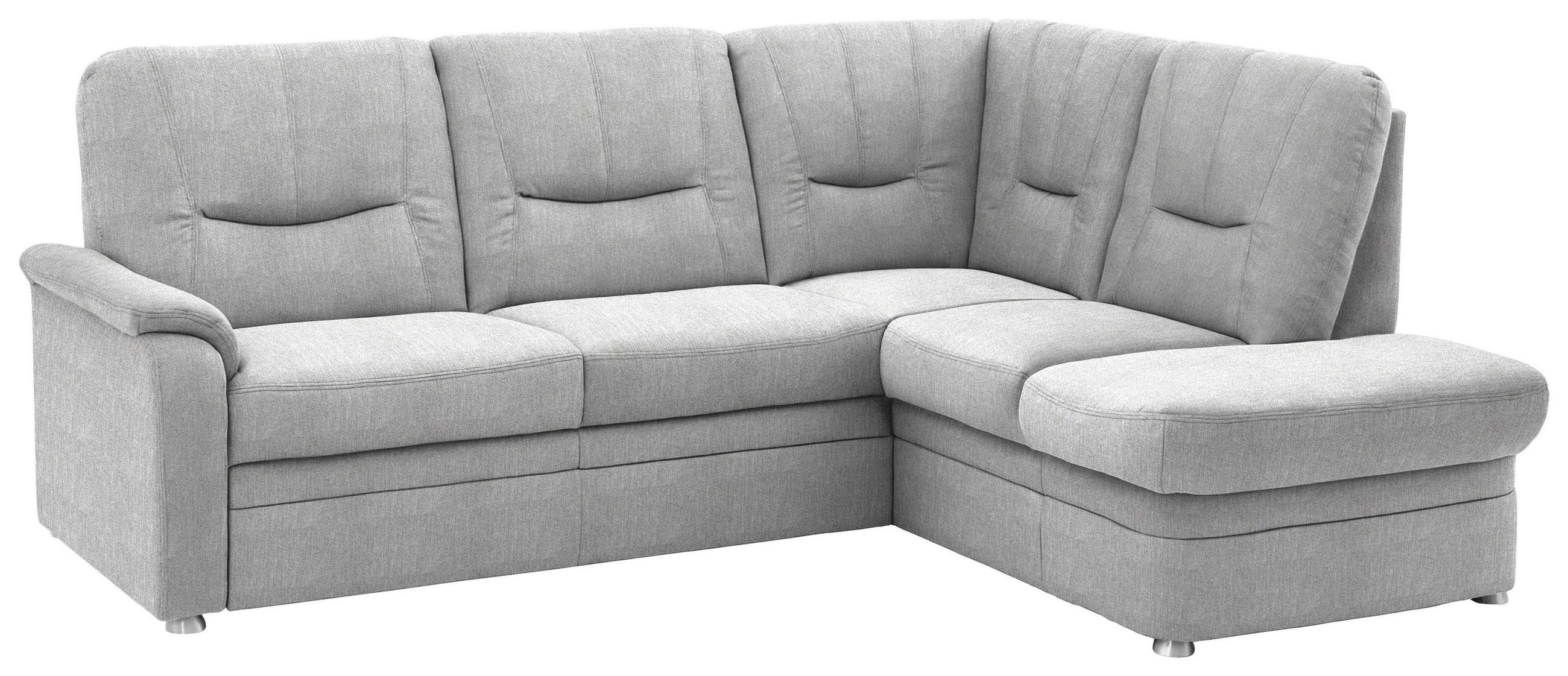 ECKSOFA  in Chenille Silberfarben  235/185 cm  - Silberfarben/Schwarz, KONVENTIONELL, Kunststoff/Textil (235/185cm) - Beldomo Comfort