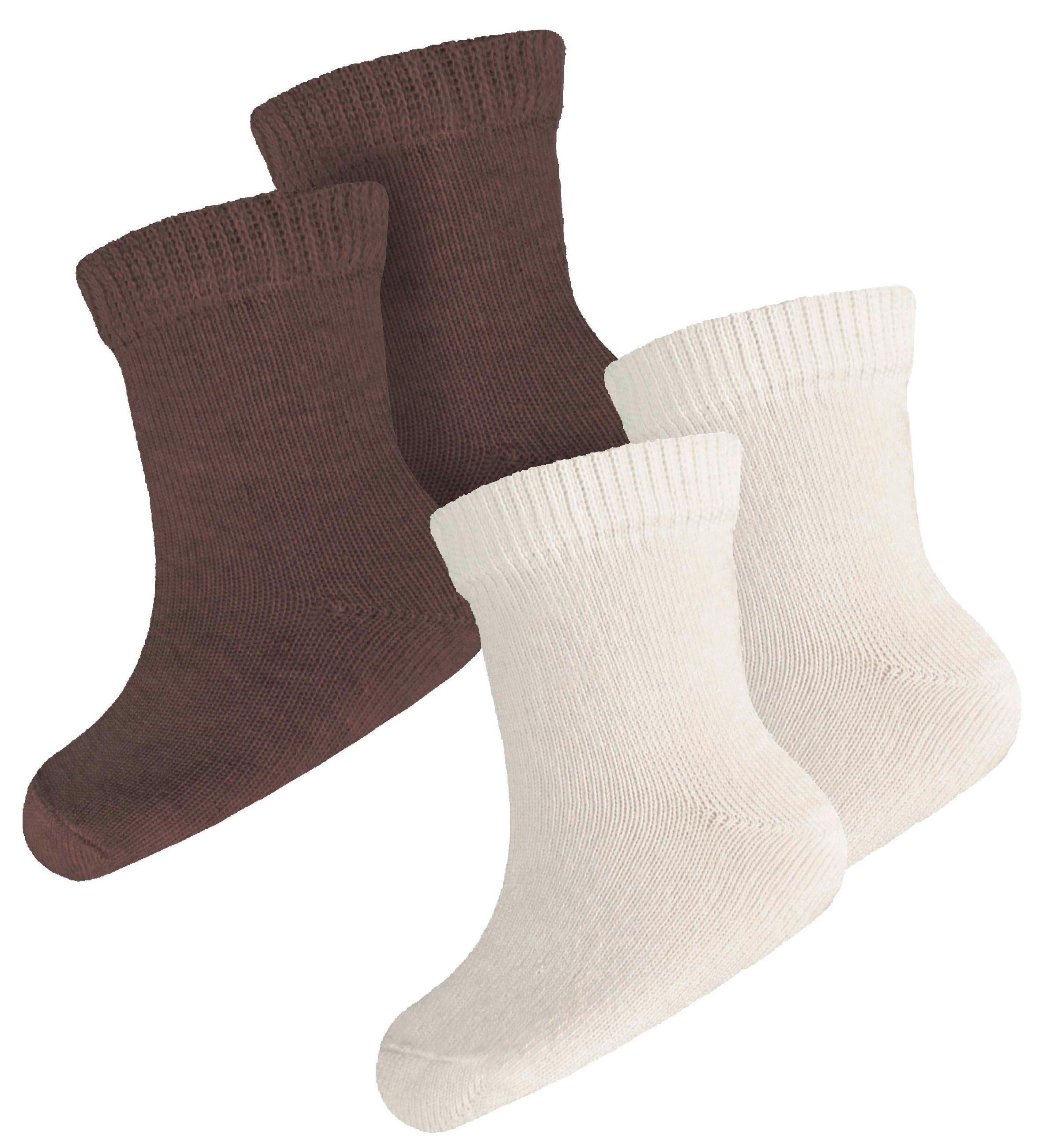 SOCKEN 2 Stück  - Creme/Braun, Basics, Textil (15/16null) - Avelia