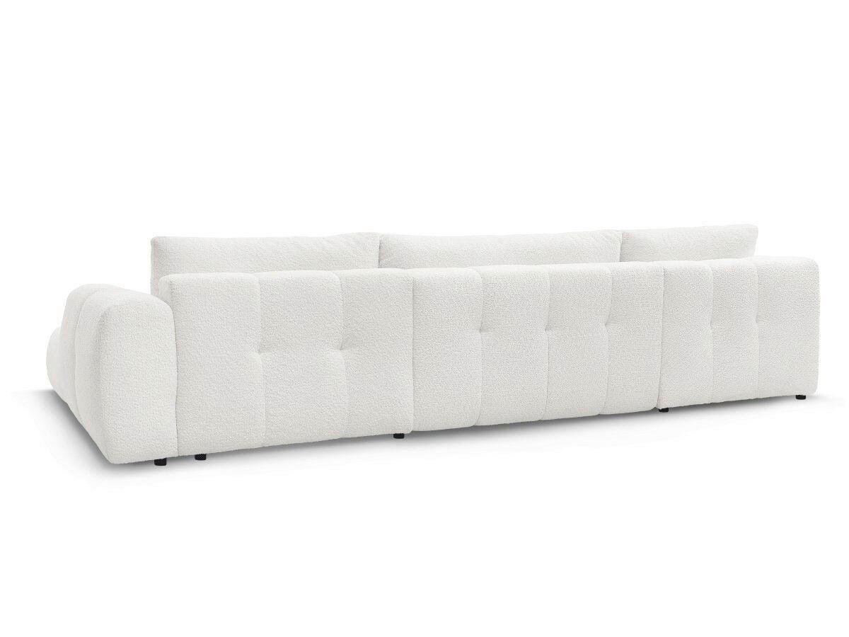 WOHNLANDSCHAFT  FUJI  Weiß Bouclé  - Schwarz/Weiß, MODERN, Kunststoff/Textil (204/377/160cm)