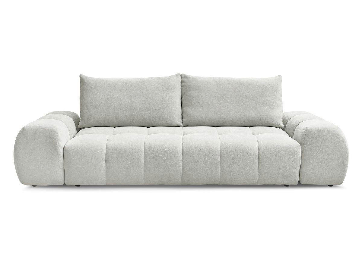 SCHLAFSOFA EVEREST  mit Rücken echt, Armteil links, Armteil rechts Struktur Hellgrau  - Hellgrau/Schwarz, MODERN, Kunststoff/Textil (278/90/115cm)