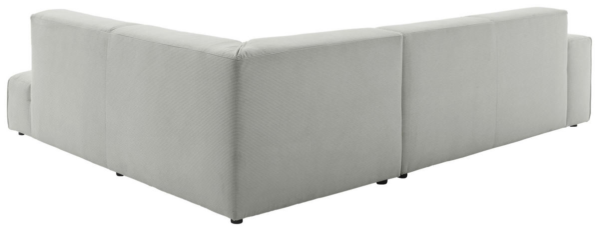 ECKSOFA in Cord Hellgrau  270/210 cm  - Hellgrau/Schwarz, Design, Kunststoff/Textil (270/210cm) - Pure Home Lifestyle