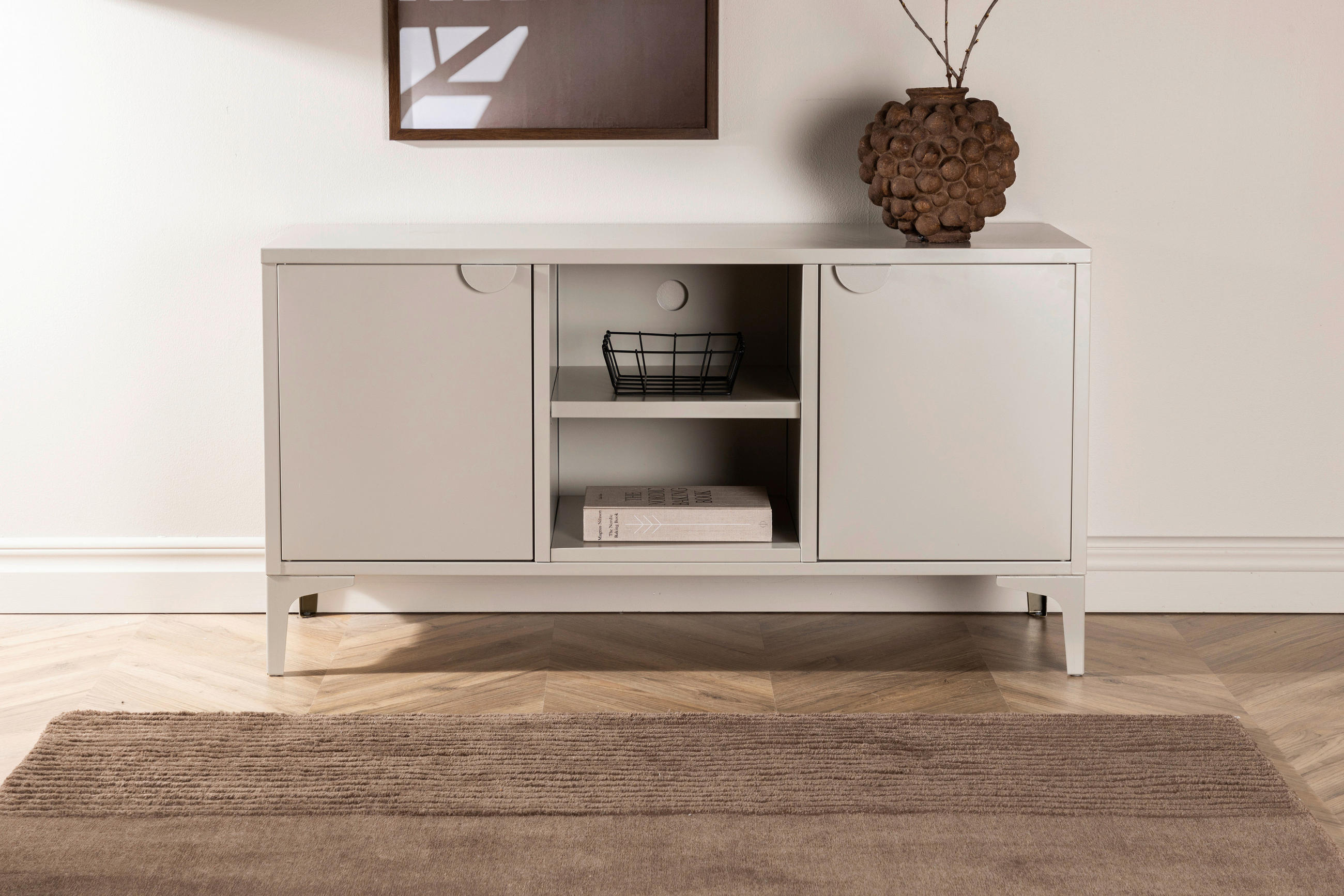 TV-BÄNK  i 120/63/40 cm  - beige, Design, metall (120/63/40cm) - Livetastic