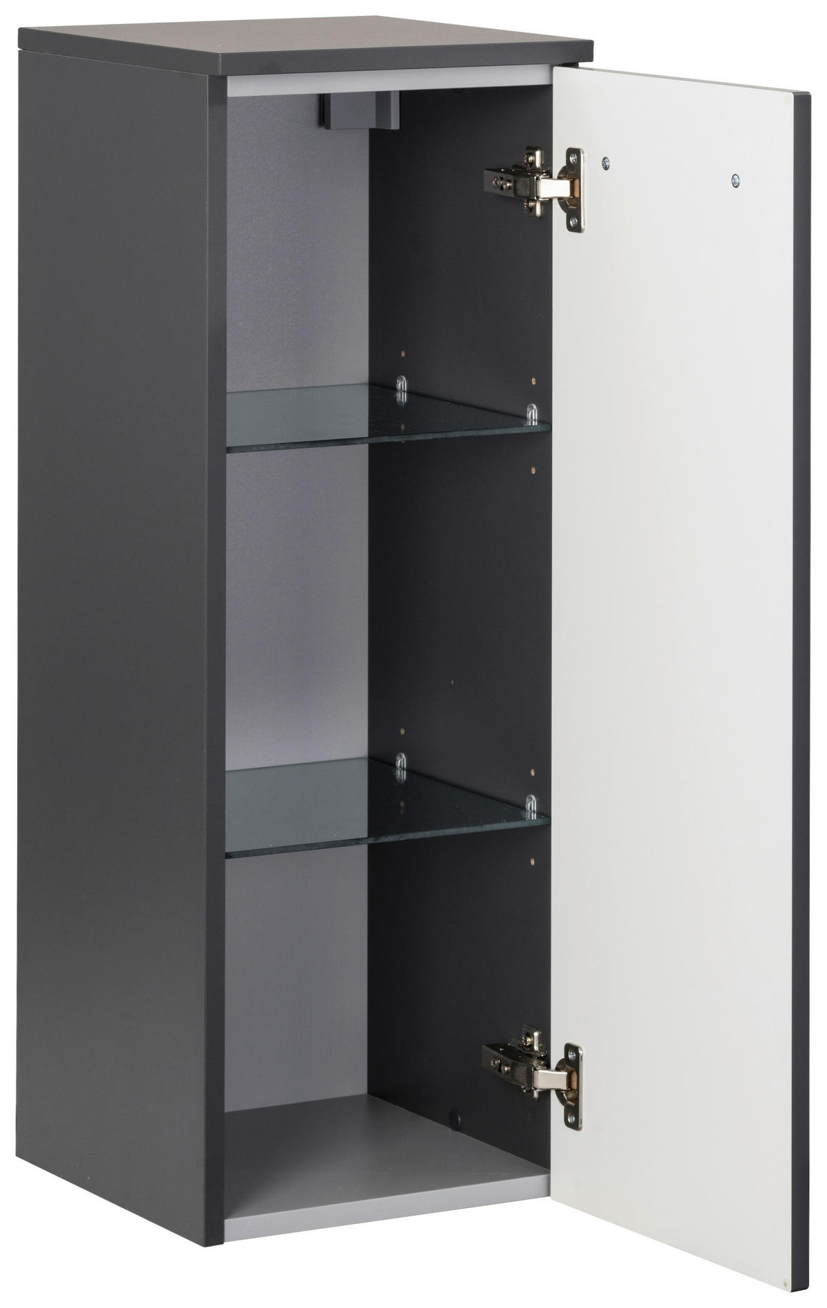 UNTERSCHRANK 30,5/81/32 cm   - Anthrazit/Silberfarben, MODERN, Glas/Holzwerkstoff (30,5/81/32cm) - Voleo