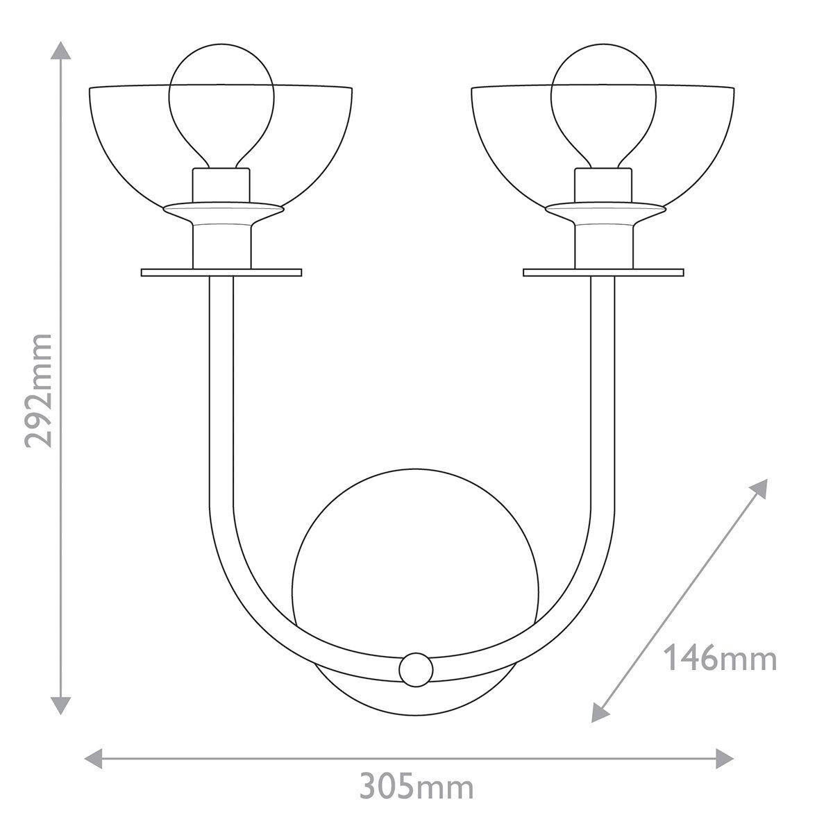 WANDLEUCHTE   - Goldfarben, KONVENTIONELL, Glas/Metall (29,2/30,5/14,6cm) - Elstead Lighting