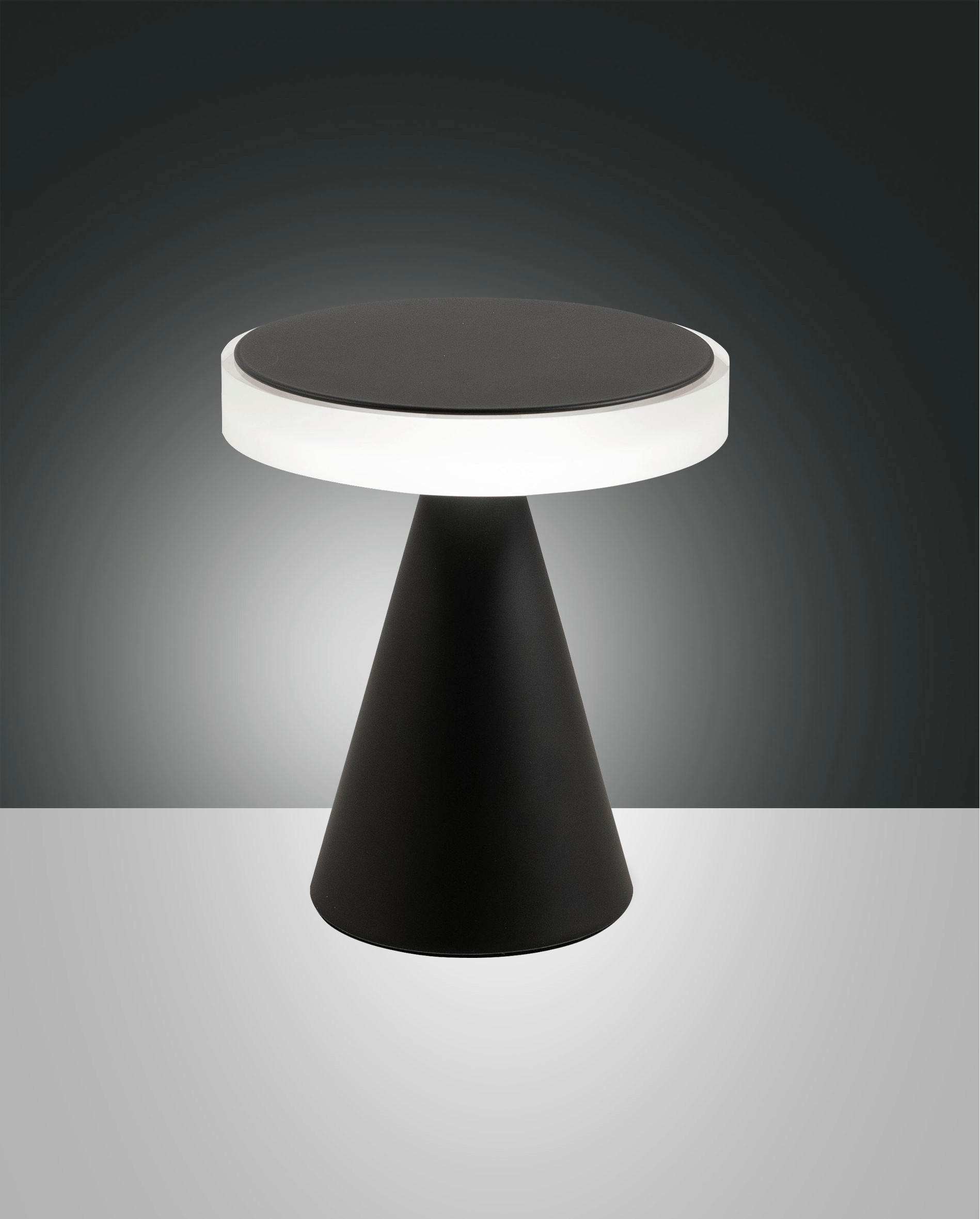 LED-TISCHLEUCHTE Neutra 17/20 cm   - Schwarz/Weiß, Basics, Kunststoff/Metall (17/20cm) - Fabas Luce