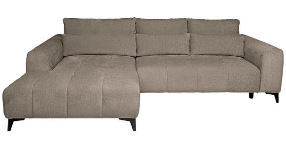 ECKSOFA  in Chenille Taupe  222/279 cm  - Taupe/Schwarz, KONVENTIONELL, Kunststoff/Textil (222/279cm) - Hom`in