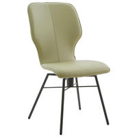 STUHL Echtleder Olivgrün  - Dunkelgrau/Olivgrün, Design, Leder/Metall (49/95/63cm) - Musterring