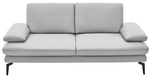 2,5-SITZER  in Echtleder Weiß   - Schwarz/Weiß, Design, Leder/Metall (196/86/104cm) - Dieter Knoll