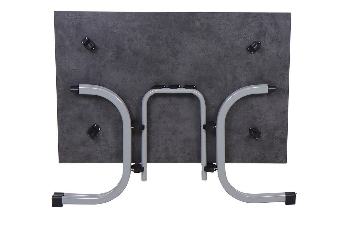 GARTENKLAPPTISCH 120/80/71 cm Metall, Kunststoff, Holzwerkstoff rechteckig  - Anthrazit/Silberfarben, KONVENTIONELL, Holzwerkstoff/Kunststoff (120/80/71cm) - Siena Garden