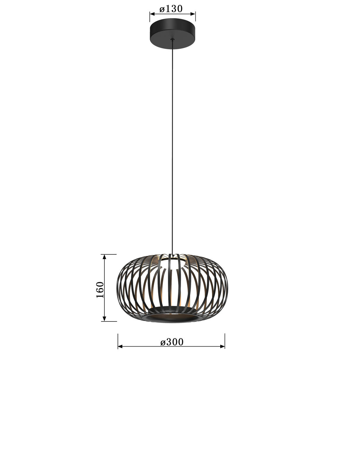 LED-HÄNGELEUCHTE 30/150 cm  - Schwarz, Design, Metall (30/150cm)