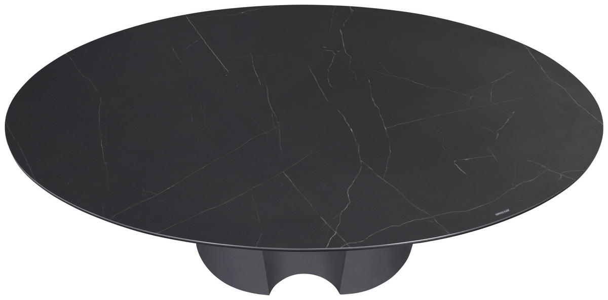 COUCHTISCH ESG 120/70/42 cm oval Anthrazit, Schwarz  - Anthrazit/Schwarz, Design, Glas/Keramik (120/70/42cm) - Novel