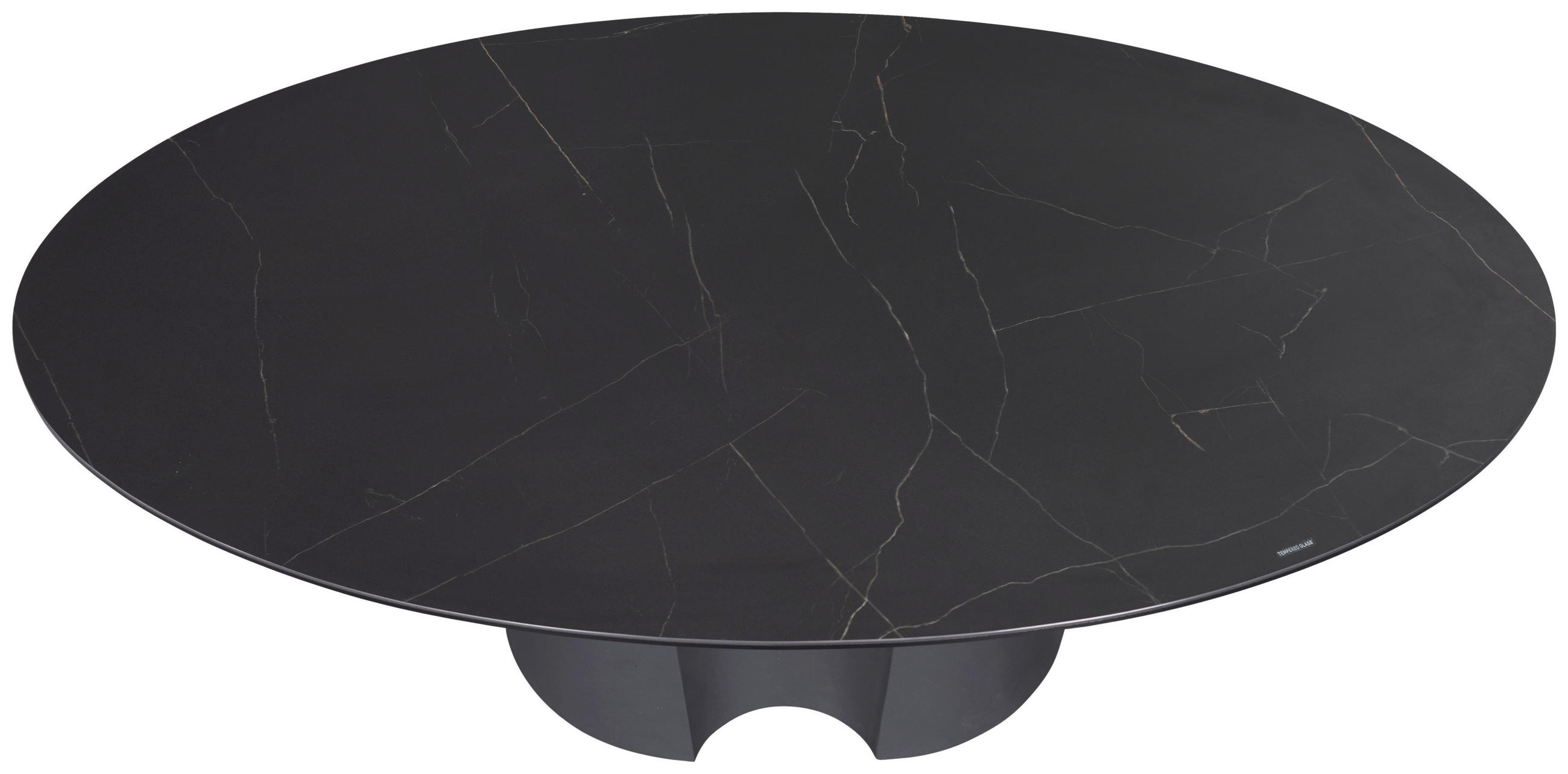 Thumbnail - Novel Couchtisch, Schwarz, Anthrazit, Keramik, Glas, Metall, oval, Säule, 70x42x120 cm, Wohnzimmer, Wohnzimmertische, Co...