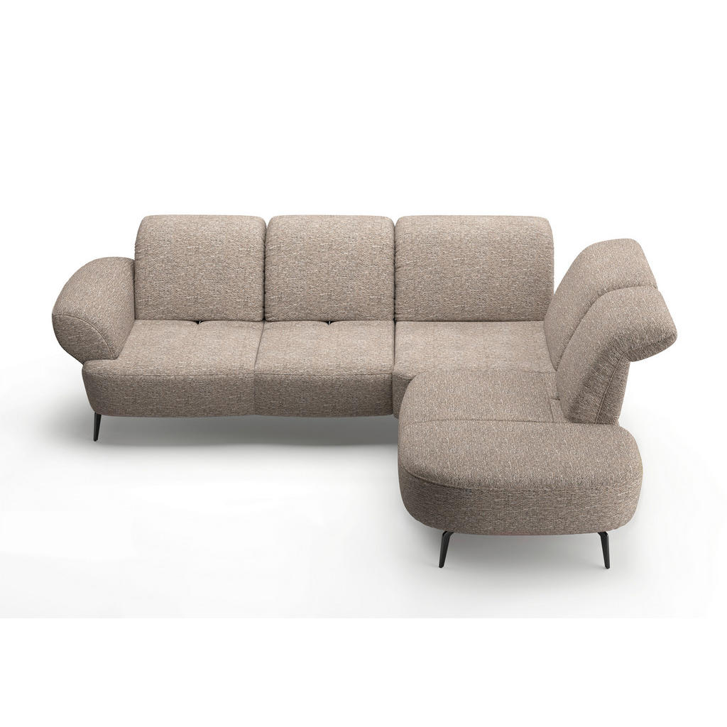Thumbnail - Sit & More Ecksofa Dance E, Cappuccino, Textil, 5-Sitzer, Ottomane rechts, L-Form, 302x270 cm, Goldenes M, Oeko-Tex® Sta...