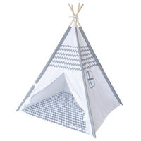 ŠOTOR ZA IGRANJE - bela/svetlo siva, Basics, tekstil/les (120/150/120cm) - My Baby Lou