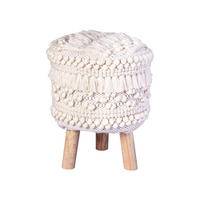 TABURETKA, drevo, textil, 38/50/38 cm - biela, Trend, drevo/textil (38/50/38cm)
