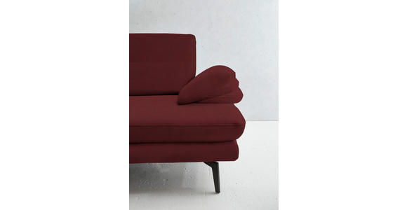 3-SITZER-SOFA in Leder Rot - Rot/Schwarz, Design, Leder/Metall (222/86/104cm) - Dieter Knoll