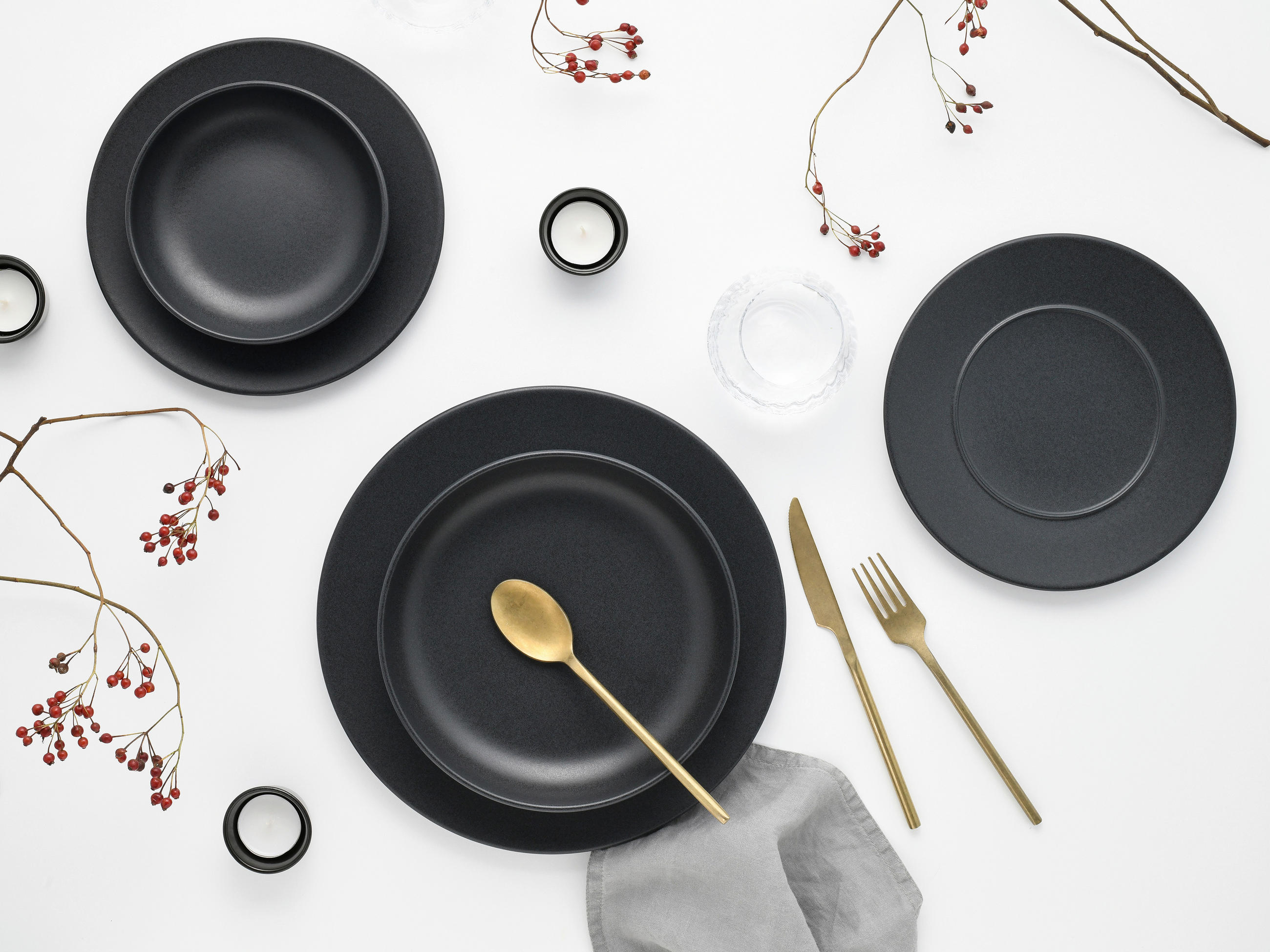 SERVIS Unico Schwarz 8 delar  - svart, Basics, keramik - Creatable