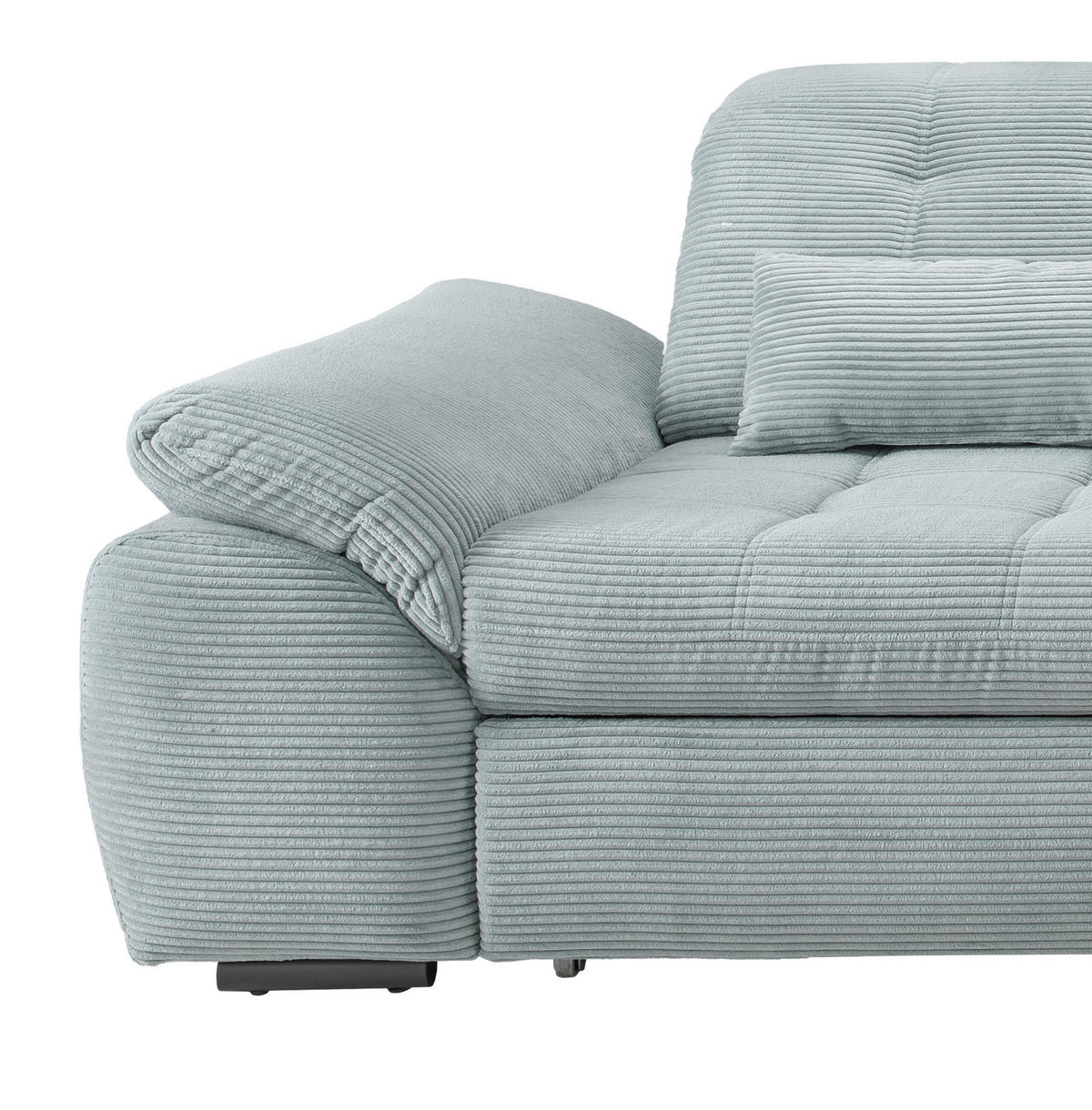 ECKSOFA in Cord Hellblau  - Schwarz/Hellblau, Modern, Textil/Metall (314/184cm) - Livetastic