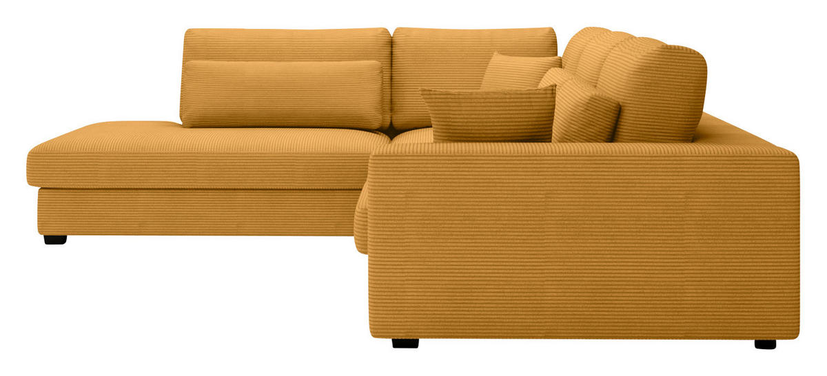ECKSOFA in Cord Gelb  - Gelb/Schwarz, Konventionell, Kunststoff/Textil (250/314cm) - Carryhome