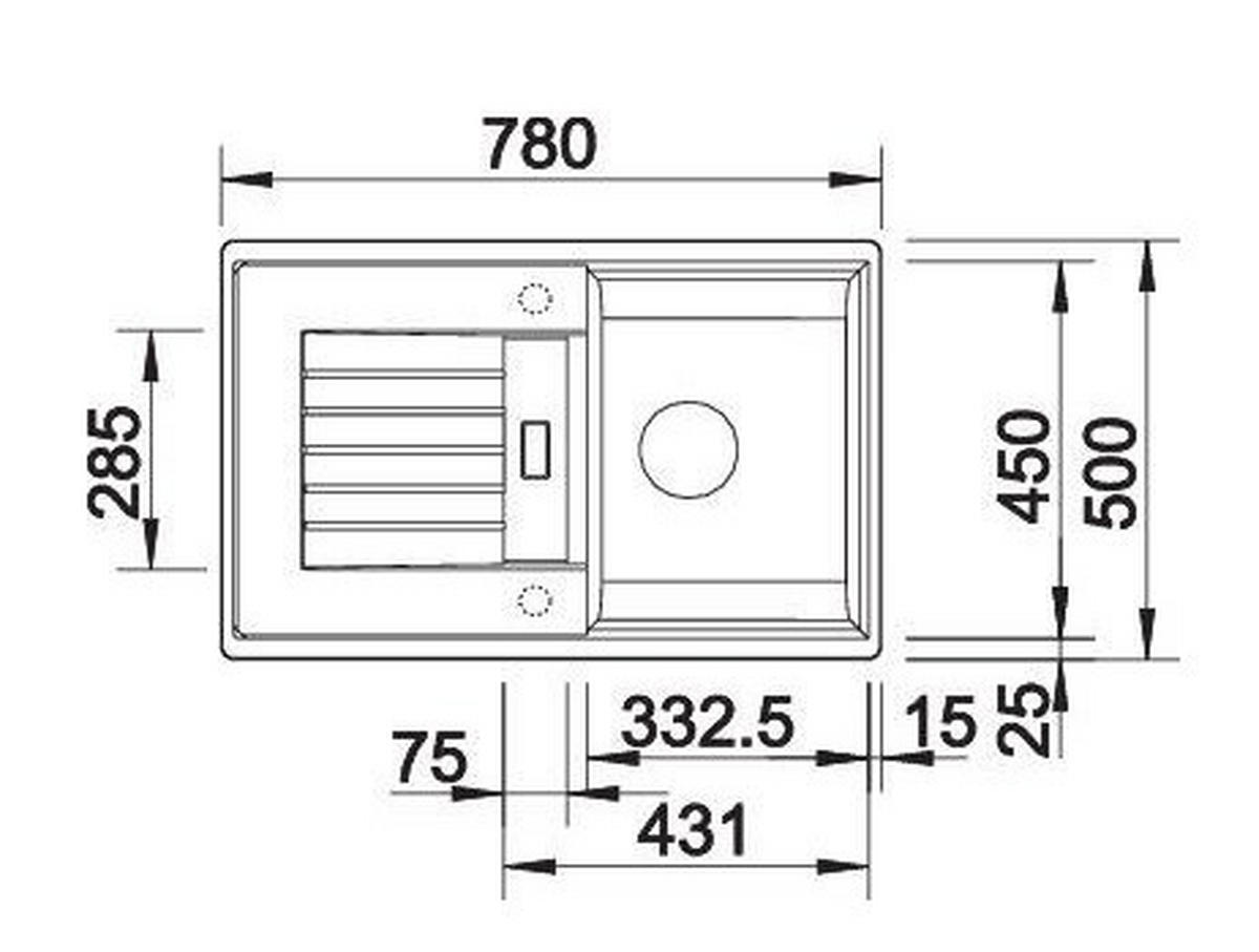 SPÜLE 515069  - Braun, Basics, Stein (50/20,2/78cm) - Blanco