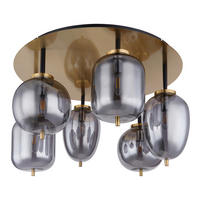 DECKENLEUCHTE  65/38 cm    - Messingfarben, Design, Glas/Metall (65/38cm) - Globo