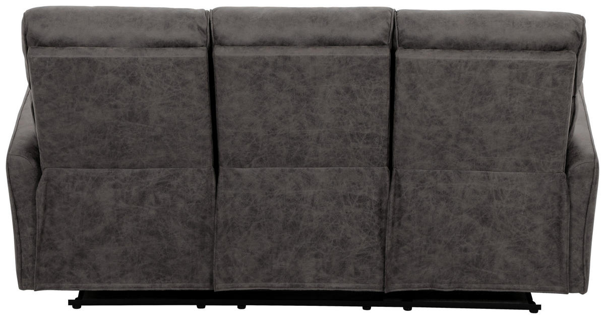 3-SITZER-SOFA Mikrofaser Grau  - Schwarz/Grau, Design, Holz/Kunststoff (185/105/93cm) - Livetastic