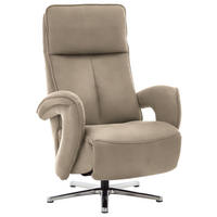 RELAXSESSEL in Textil Naturfarben, Sandfarben  - Sandfarben/Chromfarben, Design, Textil/Metall (77/110/87cm) - Valdera