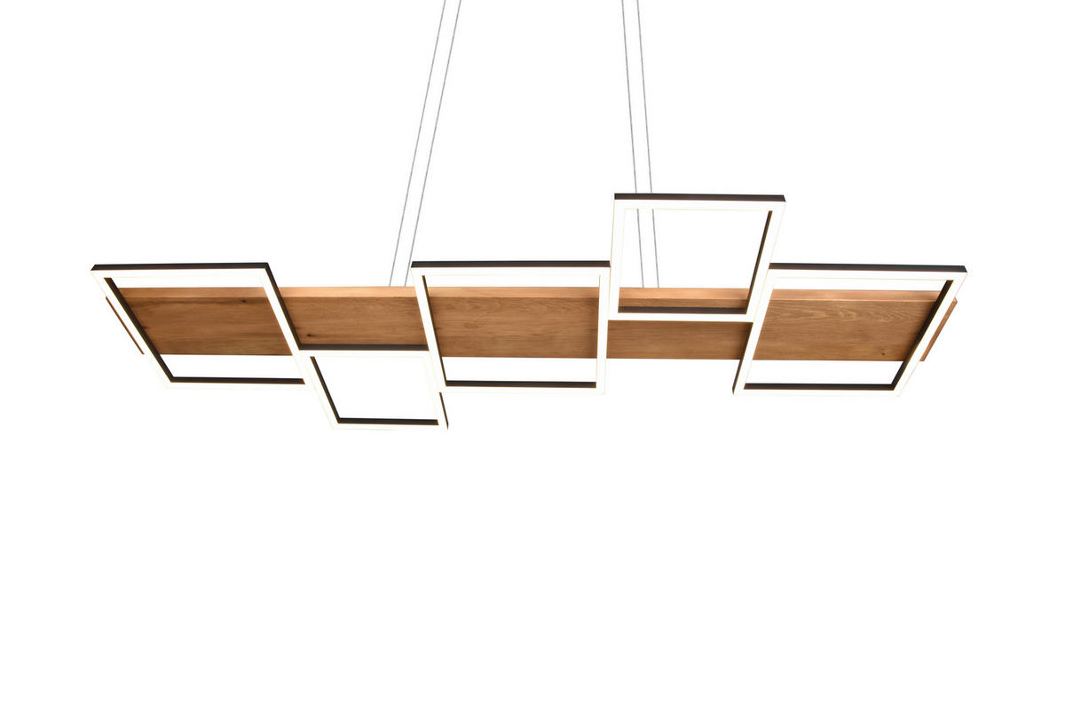LED-HÄNGELEUCHTE HARPER 115/150 cm   - Schwarz/Braun, Natur, Holz/Metall (115/150cm) - Trio Leuchten
