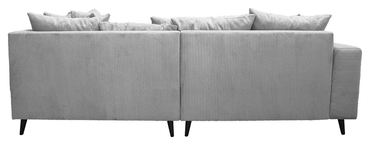 Ecksofa inkl. Hocker tekstil  svijetlo siva   - svijetlo siva/crna, Design, tekstil/drvo (247/174cm) - MID.YOU