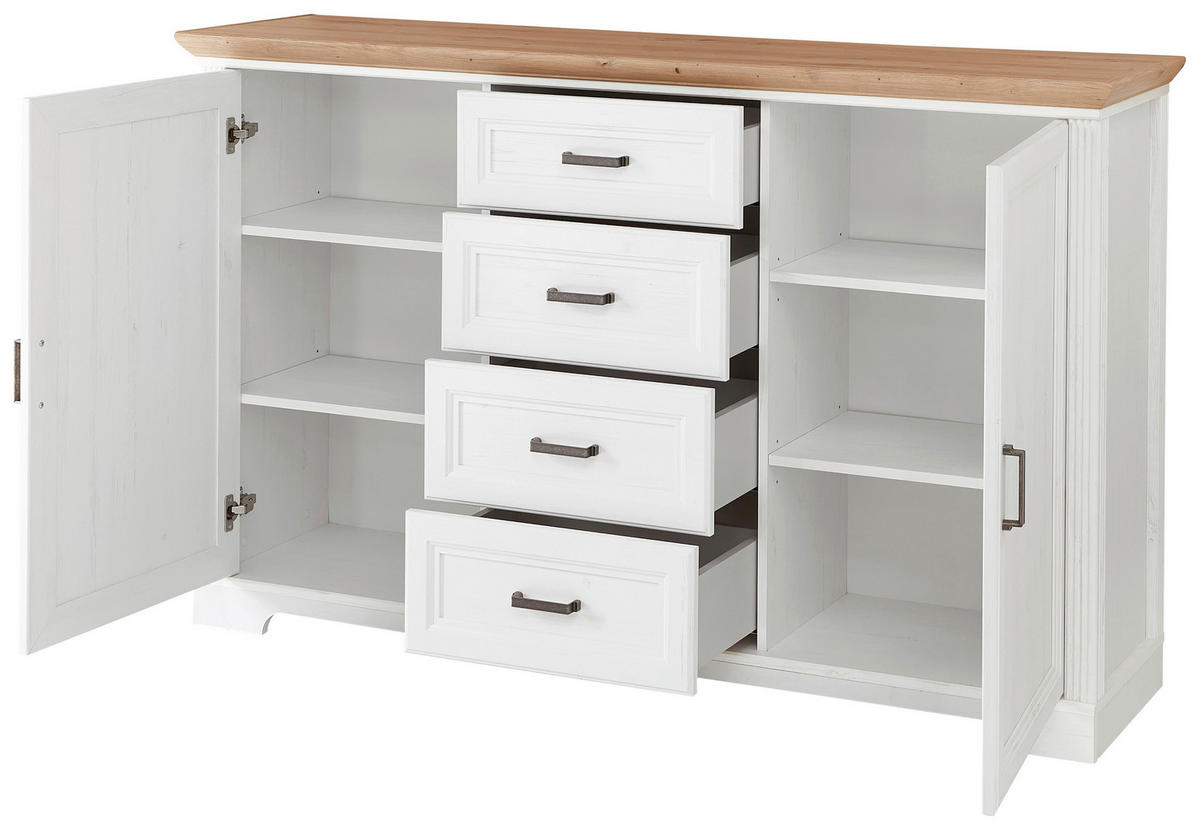 SIDEBOARD  in 165/102/41 cm  - Schwarz/Eiche Artisan, Design, Holzwerkstoff/Metall (165/102/41cm) - Landscape