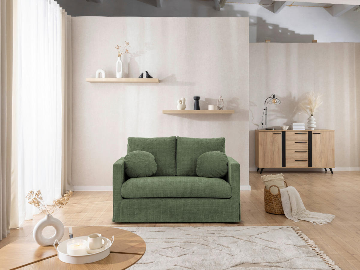 2-SITZER-BEZUG - Grün, Design, Textil (140/89/95cm) - P & B