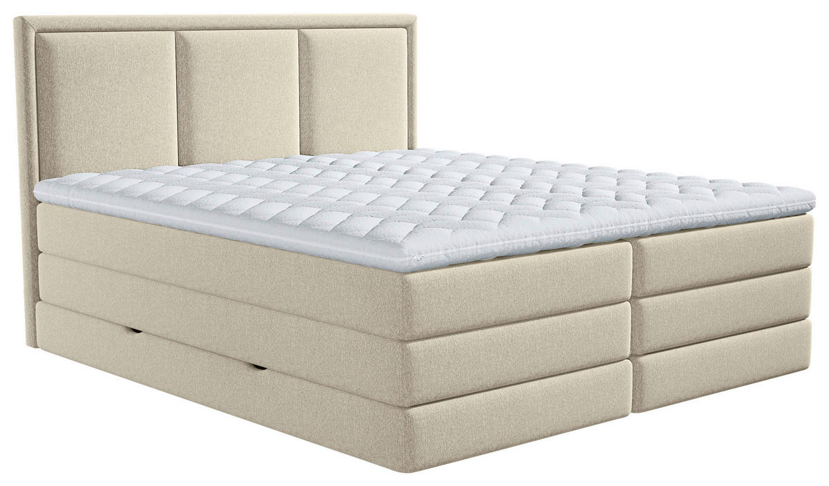 BOXSPRINGBETT 200/200 cm  in Beige  - Beige, Design, Holzwerkstoff/Kunststoff (200/200cm) - MID.YOU