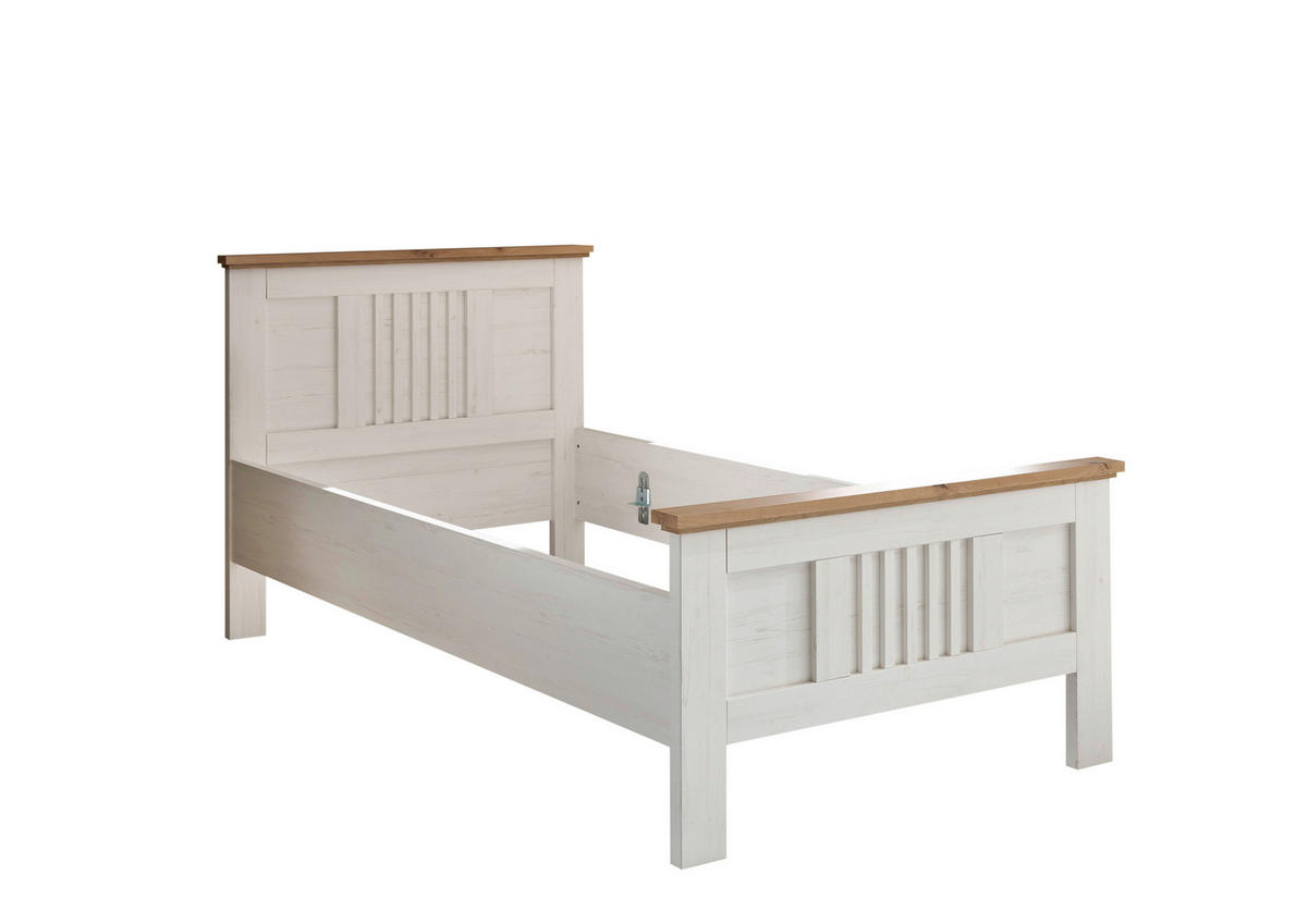 BETT 100/200 cm  in Weiß, Eichefarben  - Eichefarben/Weiß, LIFESTYLE, Holzwerkstoff (100/200cm) - Landscape