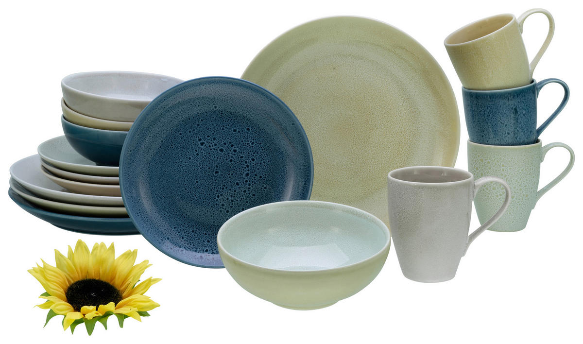 KOMBISERVICE Multicolor 16-teilig 4 Personen  - Multicolor, Basics, Keramik - Creatable