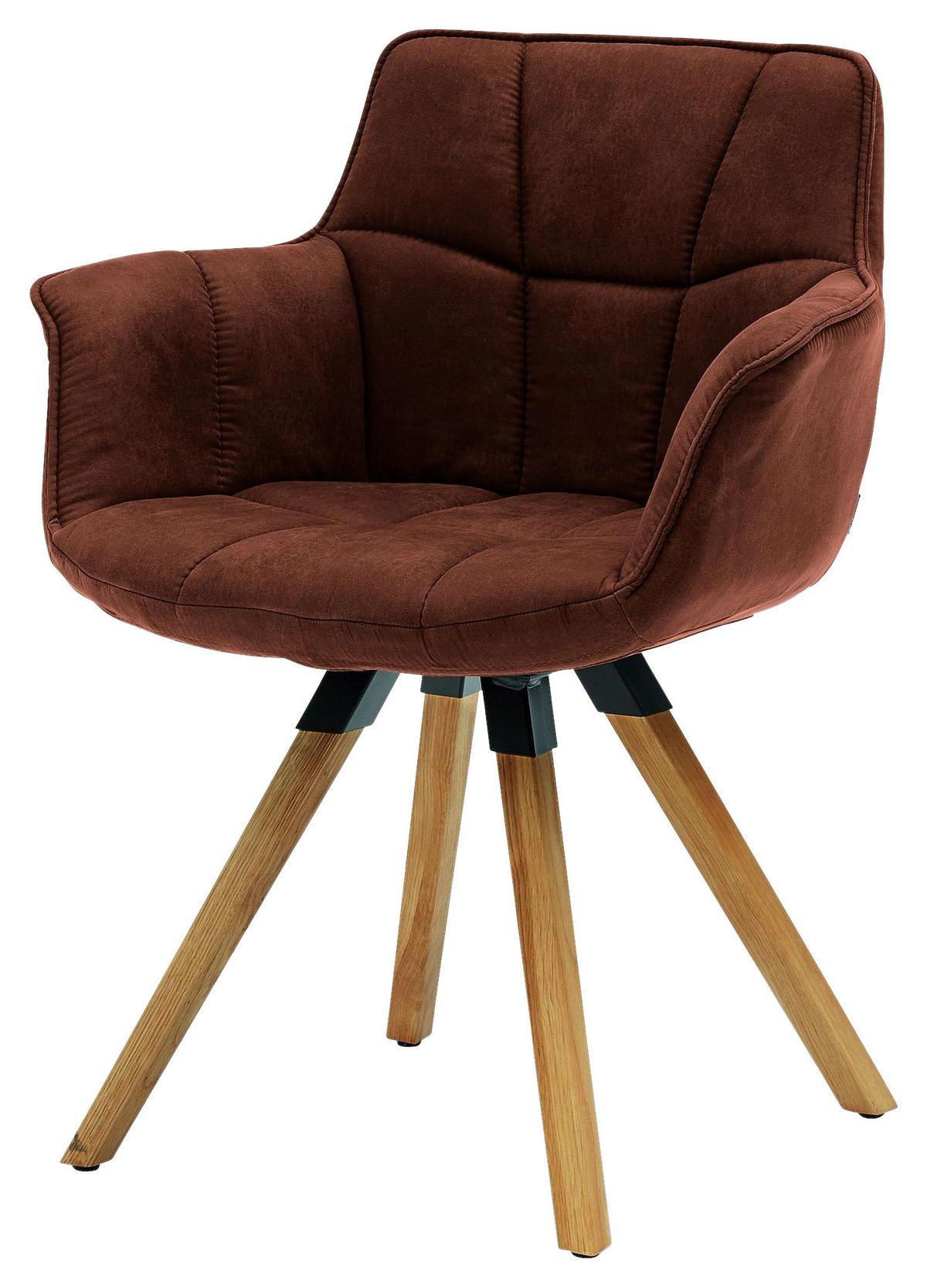 ARMLEHNSTUHL  in Mikrofaser  - Kastanienfarben/Eichefarben, KONVENTIONELL, Holz/Textil (67/85/60cm) - Musterring