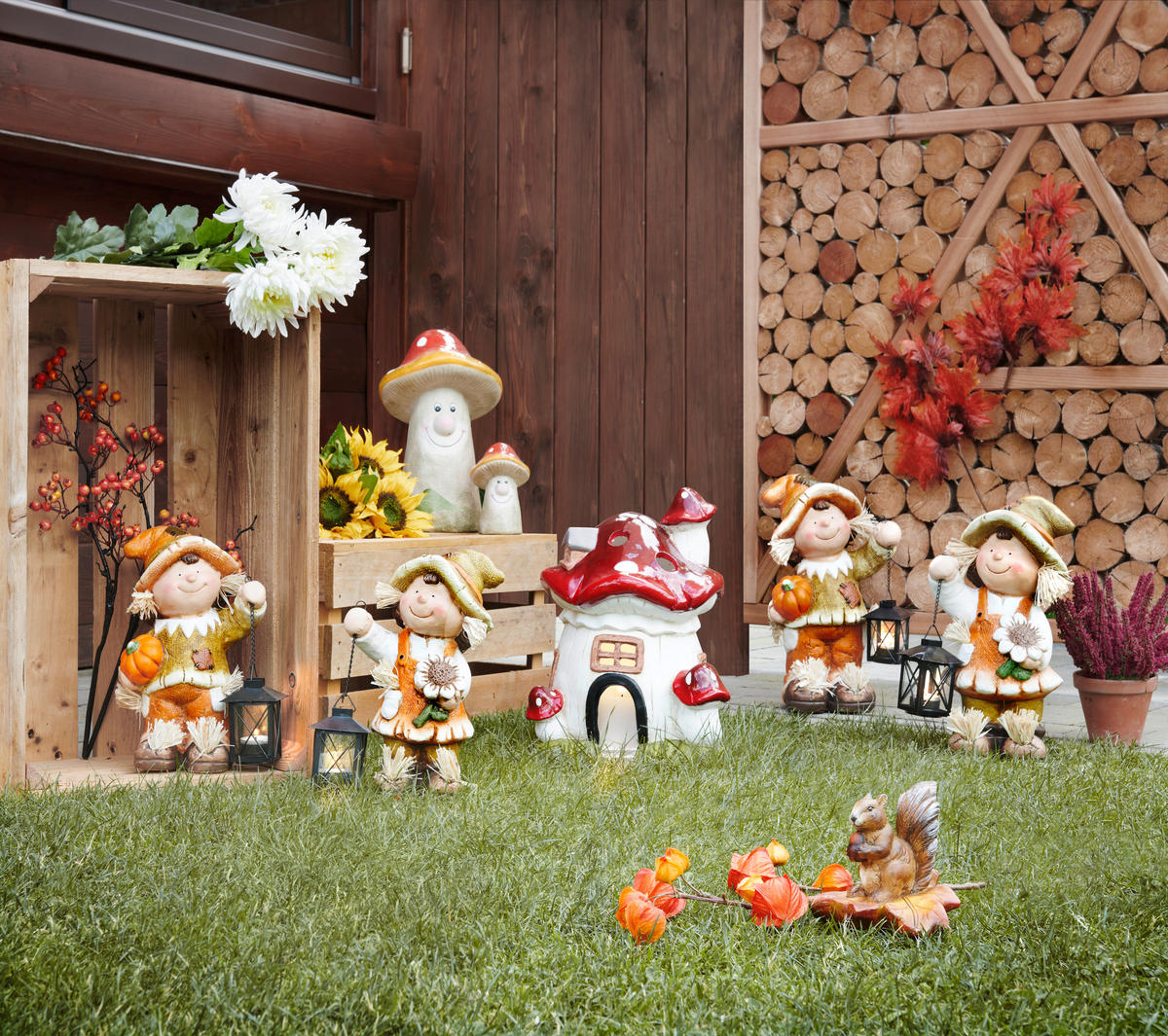 WINDLICHT - Rot/Creme, LIFESTYLE, Stein (27/26,5/36cm)