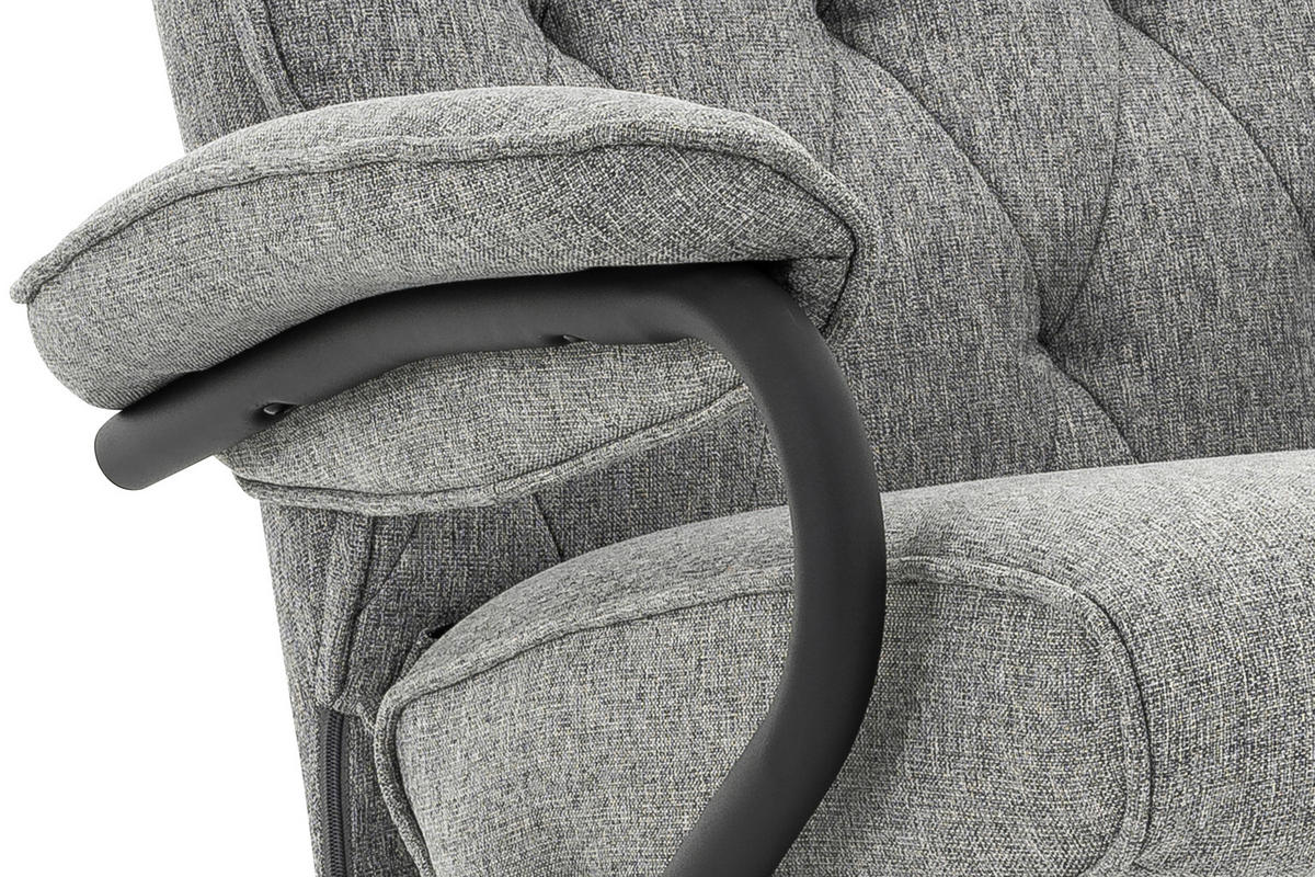 SET SCAUNE DE RELAXARE in textil gri  - negru/gri, Modern, metal/textil (77,5/107/85cm) - MID.YOU