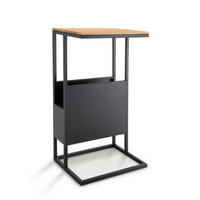 BEISTELLTISCH 40/30/70 cm Eiche massiv Eichefarben rechteckig  - Eichefarben/Schwarz, Design, Holz/Metall (40/30/70cm) - Linea Natura