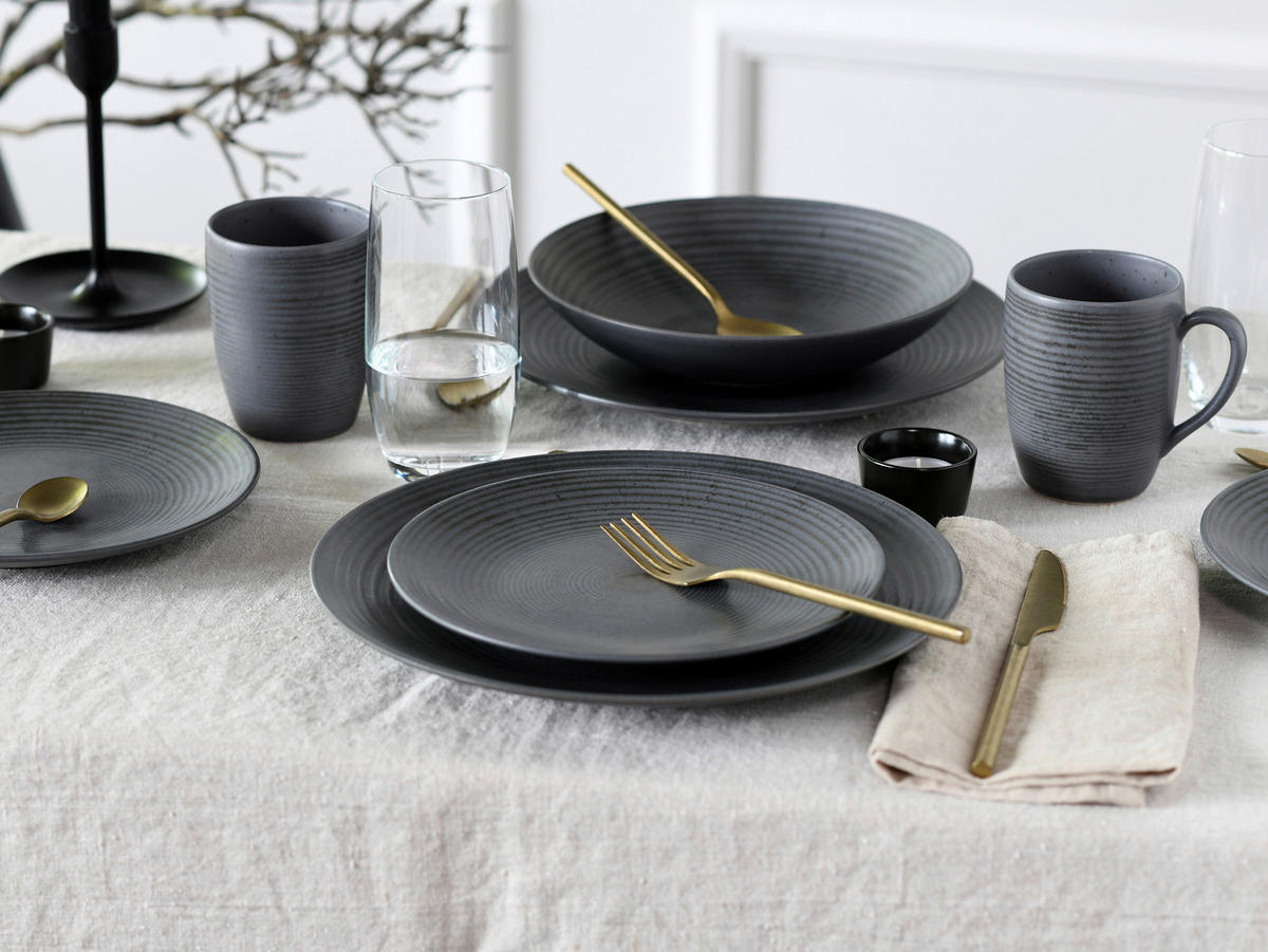 KOMPLETT SERVIS 16 delar  - antracit, Design, keramik - Creatable