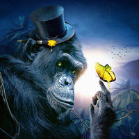 KUNSTDRUCK 14/14 cm  - Blau/Weiss, Basics, Papier (14/14cm) - Monee