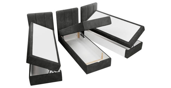 FAMILIENBETT - Anthrazit/Schwarz, Design, Holzwerkstoff/Kunststoff (210/200cm) - Esposa