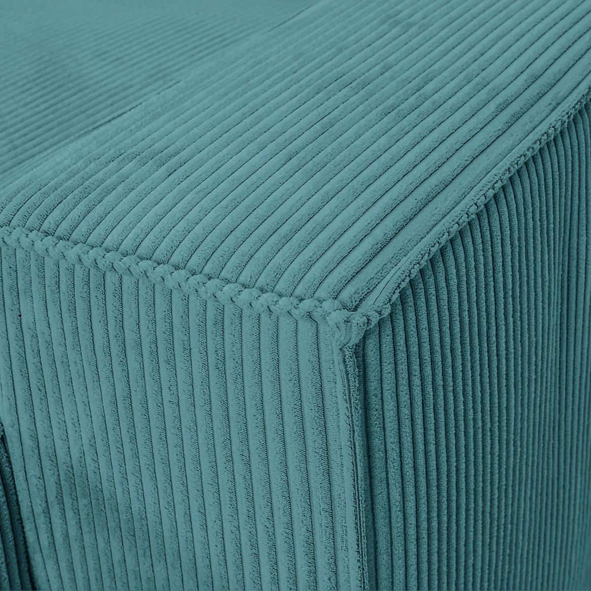 WOHNLANDSCHAFT Petrol Cord  - Petrol/Schwarz, KONVENTIONELL, Kunststoff/Textil (155/348/155cm) - Carryhome