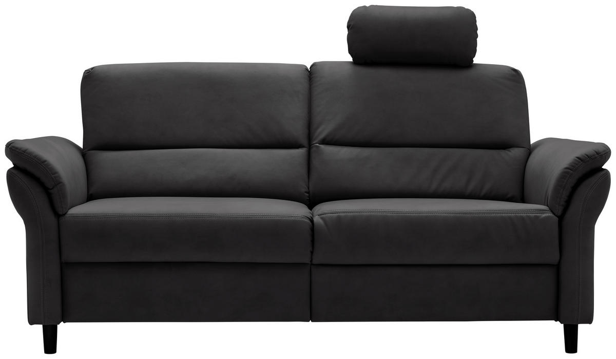 3-SITZER-SOFA Lederlook Schwarz  - Schwarz, MODERN, Holz/Textil (192/90/89cm) - Livetastic